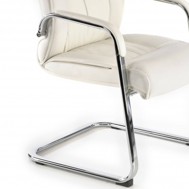 outlet silla de oficina blanco atlanta piel natural brazos fijos 7