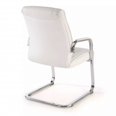 outlet silla de oficina blanco atlanta piel natural brazos fijos 4