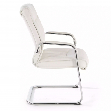 outlet silla de oficina blanco atlanta piel natural brazos fijos 6