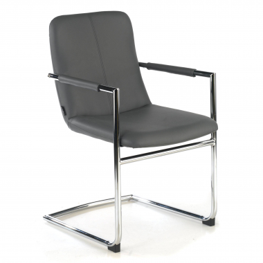 outlet silla de oficina gris dallas piel sintetica brazos fijos 1