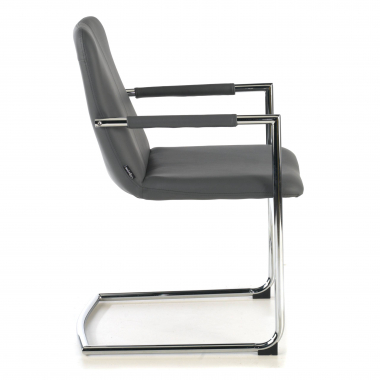 outlet silla de oficina gris dallas piel sintetica brazos fijos 4