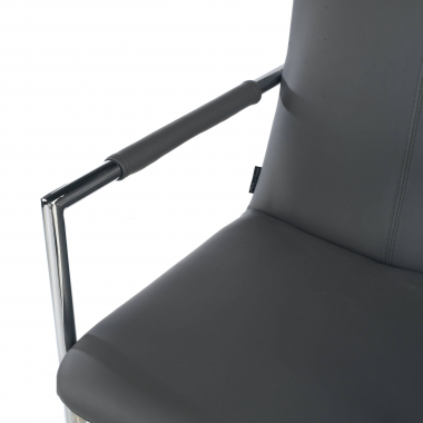 outlet silla de oficina gris dallas piel sintetica brazos fijos 7