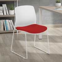 Silla confidente Swing, Cómoda, apilable, asiento tapizado 210879 - (Outlet)