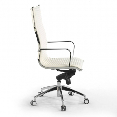 outlet silla de oficina blanco brenton piel sintetica brazos fijos 6