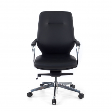 outlet silla de oficina negro rabat piel sintetica brazos fijos 3