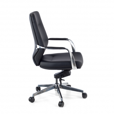 outlet silla de oficina negro rabat piel sintetica brazos fijos 4