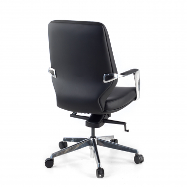 outlet silla de oficina negro rabat piel sintetica brazos fijos 5