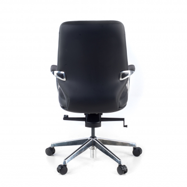 outlet silla de oficina negro rabat piel sintetica brazos fijos 7