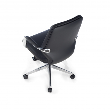 outlet silla de oficina negro rabat piel sintetica brazos fijos 8