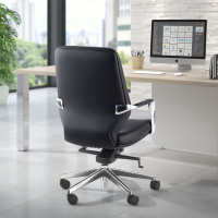 Sillón de oficina ejecutivo Rabat, respaldo bajo, ecopiel 210898 - (Outlet)