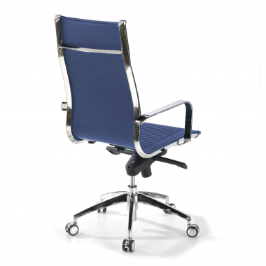 outlet silla de oficina azul brenton piel sintetica brazos fijos 8