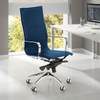 Sillón oficina diseño Brenton, marco de acero, respaldo alto 210902 - (Outlet)