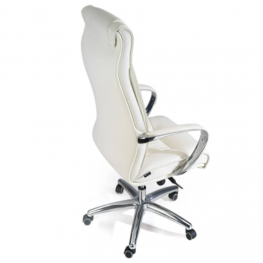 outlet silla de oficina blanco atlanta piel natural brazos fijos 6