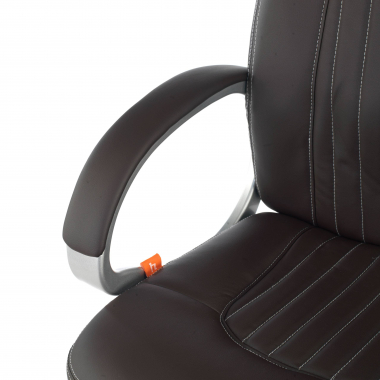 outlet silla de oficina marron lisboa piel sintetica brazos fijos 4