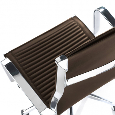 outlet silla de oficina marron brenton piel sintetica brazos fijos 5