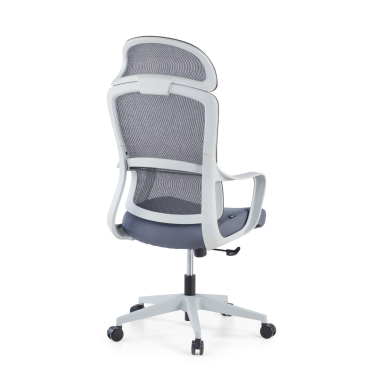 outlet silla de oficina blanco gris nebula malla brazos fijos 5