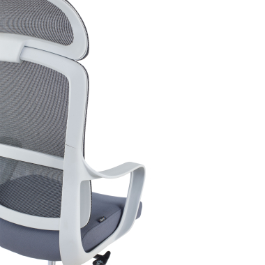 outlet silla de oficina blanco gris nebula malla brazos fijos 8