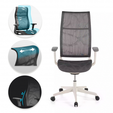 outlet silla de oficina gris stay malla brazos moviles 4