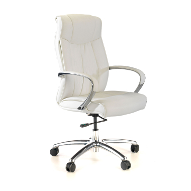 sillon de oficina blanco respaldo bajo piel natural piel natural brazos tapizados 1
