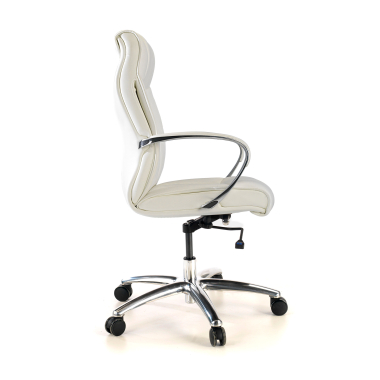 sillon de oficina blanco respaldo bajo piel natural piel natural brazos tapizados 4